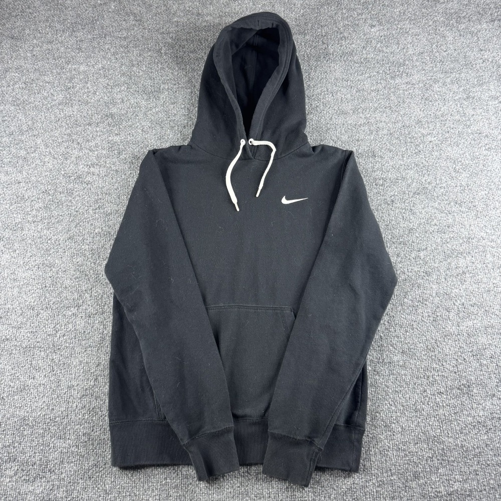 Nike‎ Hoodie Mens M Black Solo Swoosh Sweatshirt Pullover Fleece Heavyweight